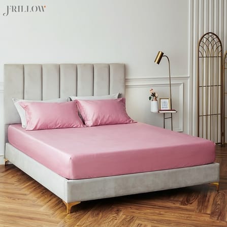 ชุดผ้าปูที่นอน 3.5ฟุต 2ชิ้น FRILLOW 800TC COTTON SILK  สี BRIGHT PINK คอลเลคชั่น PRESTIGE_1